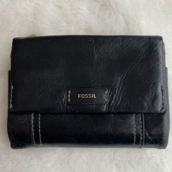 Fossil Wallet Ellis Multifunctional Black Leather - Picture 14 of 14
